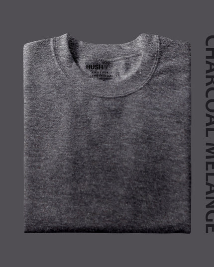 Unisex Regular Solid T-Shirt - Charcoal Melange