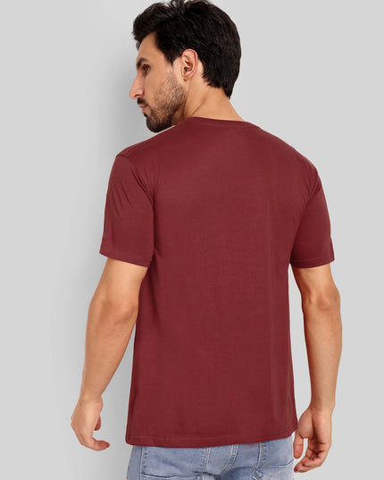 Men's Regular Solid T-Shirt - Maroon