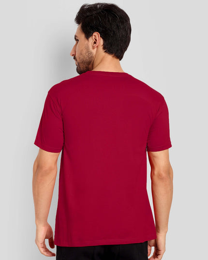 Men's Regular Solid T-Shirt - Red