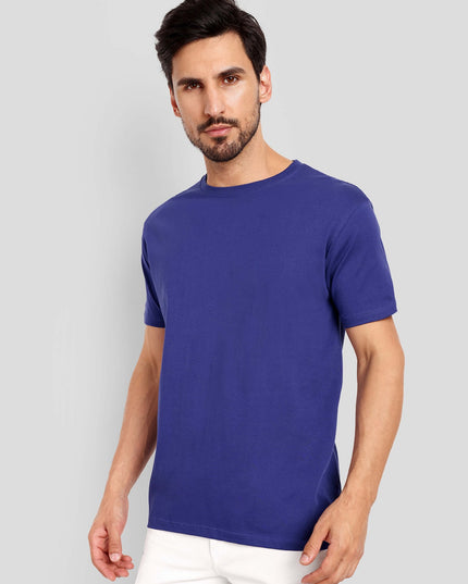 Men's Regular Solid T-Shirt - Royal Blue
