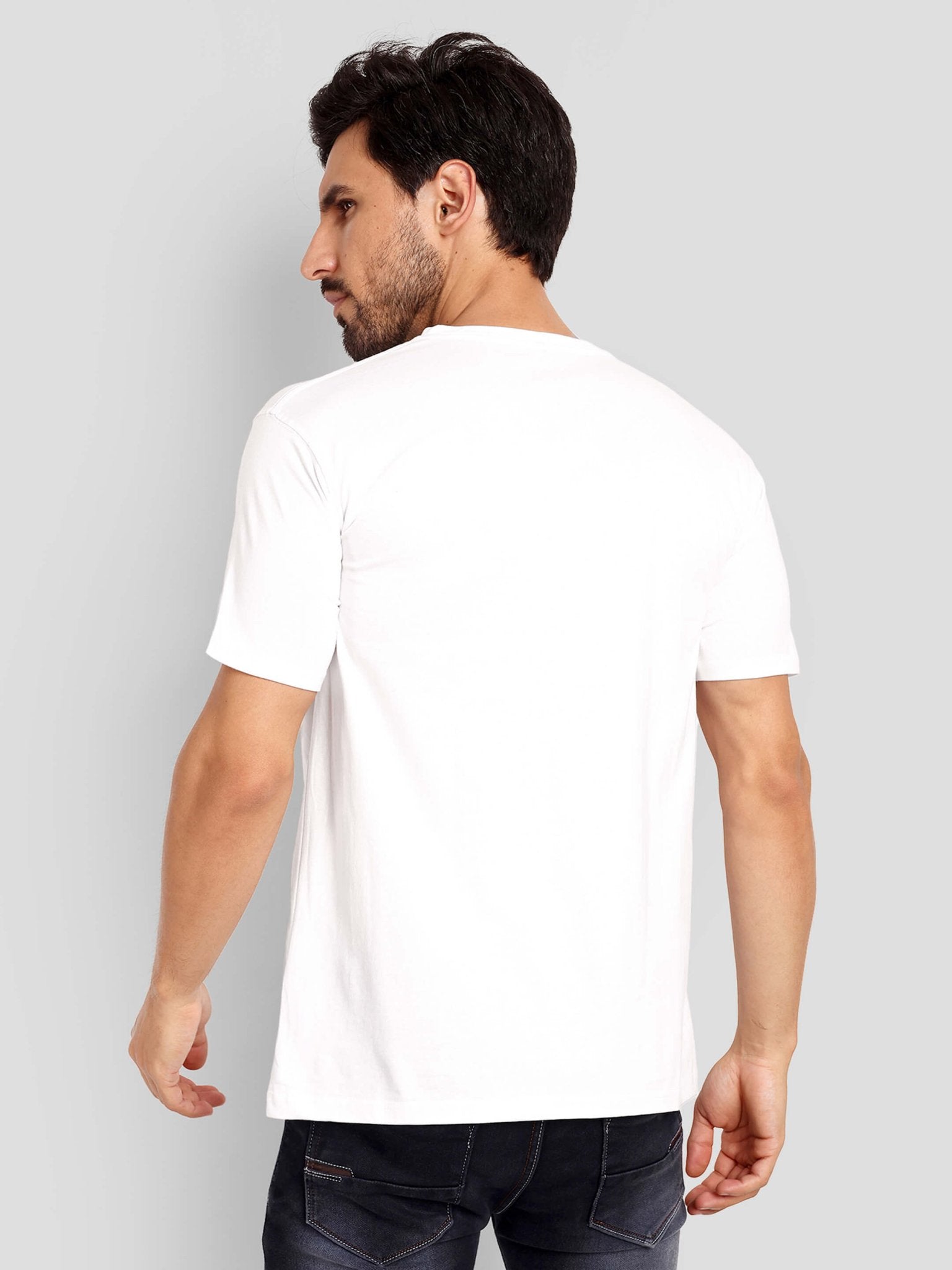 Men's Regular Solid T-Shirt - White