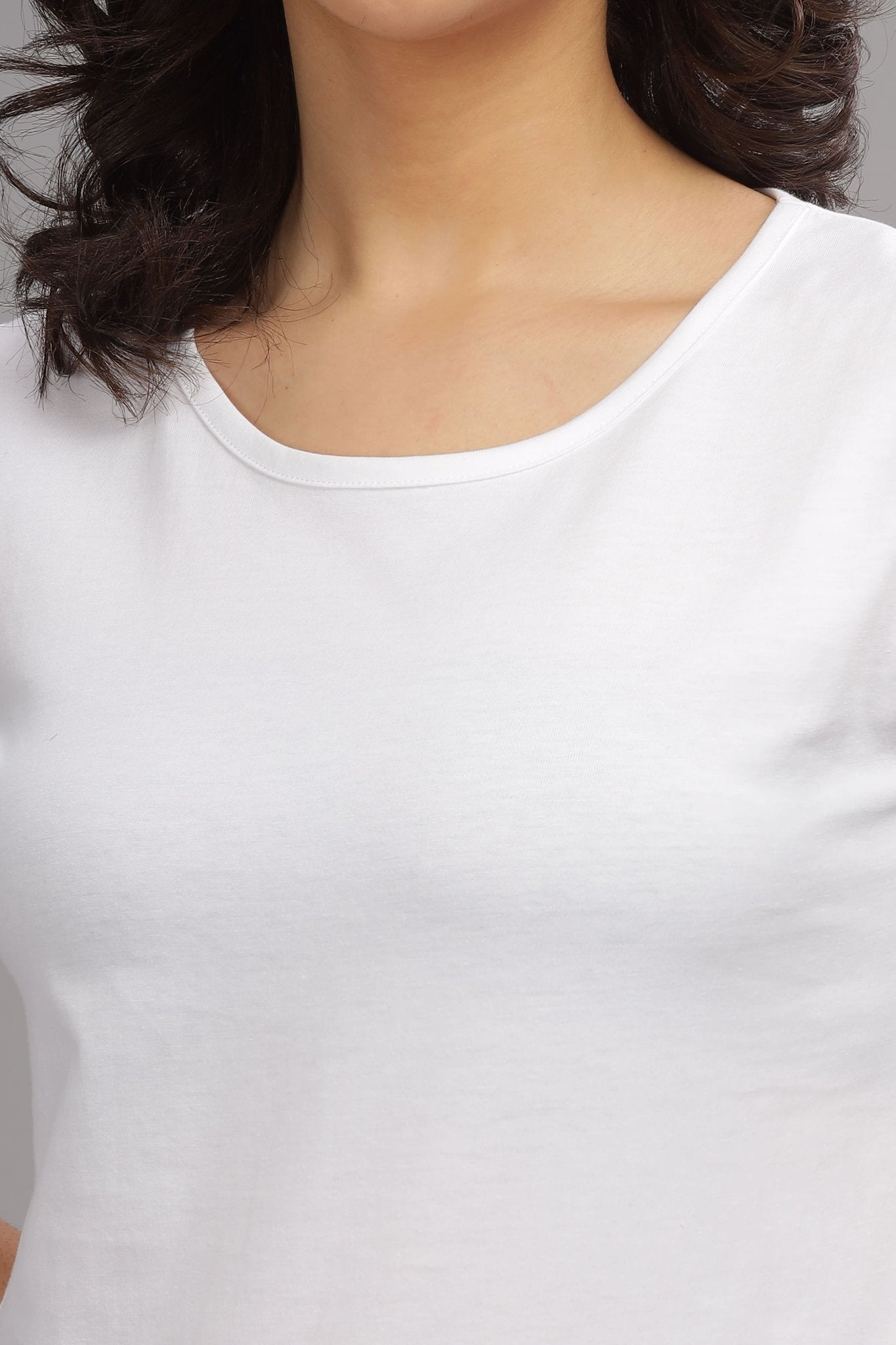 Women's Regular Plain T-Shirt - White