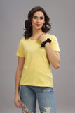 Women's Regular Plain T-Shirt - Yellow