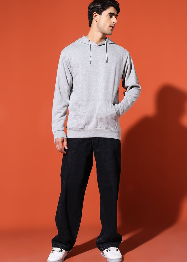 UNISEX BASIC HOODIE - GREY MELANGE