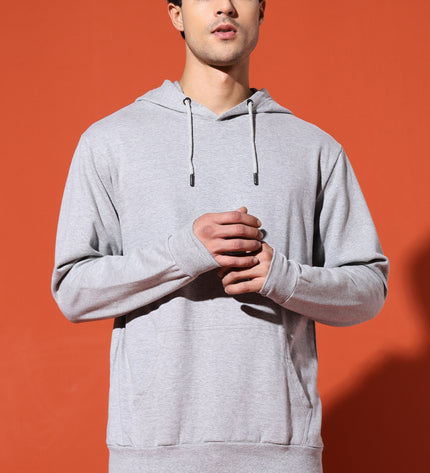 UNISEX BASIC HOODIE - GREY MELANGE