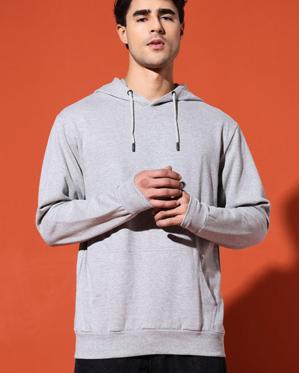 UNISEX BASIC HOODIE - GREY MELANGE