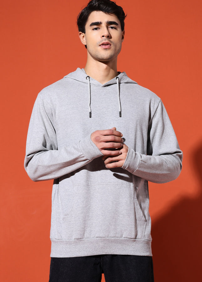 UNISEX BASIC HOODIE - GREY MELANGE