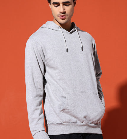 UNISEX BASIC HOODIE - GREY MELANGE
