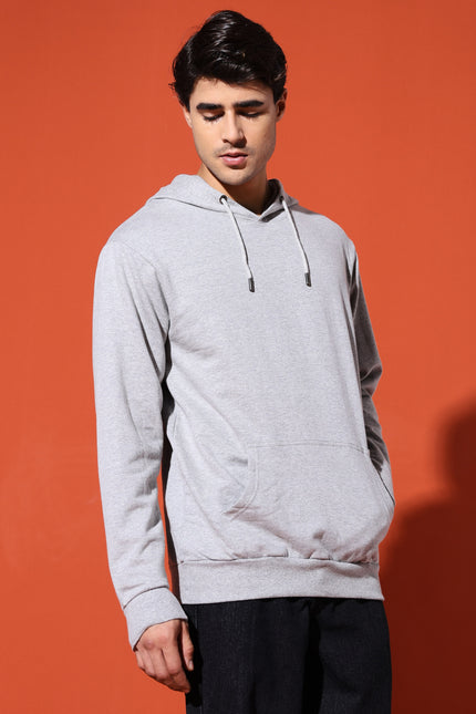 UNISEX BASIC HOODIE - GREY MELANGE