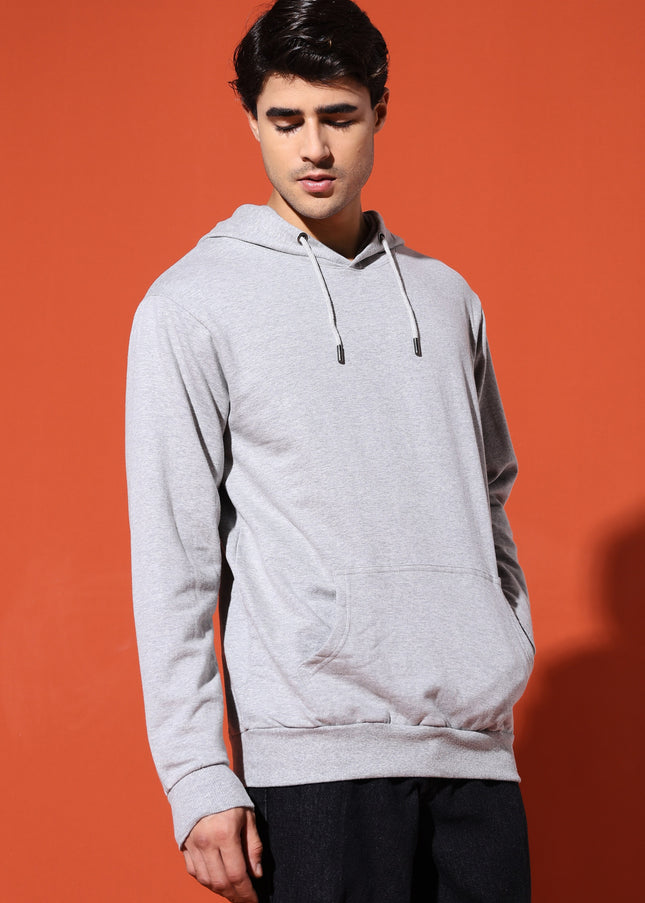 UNISEX BASIC HOODIE - GREY MELANGE
