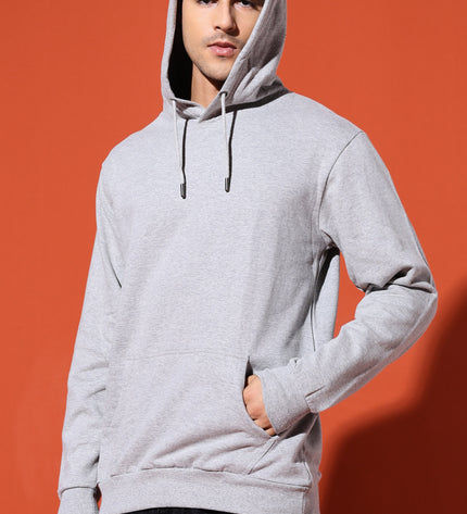 UNISEX BASIC HOODIE - GREY MELANGE