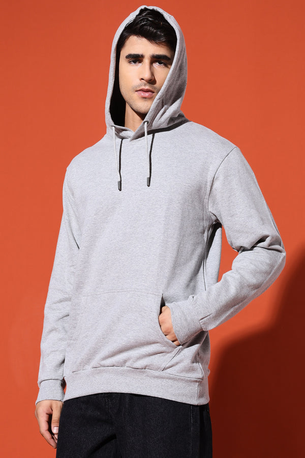 UNISEX BASIC HOODIE - GREY MELANGE
