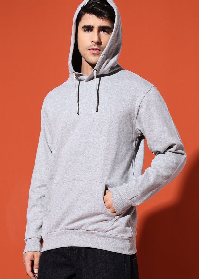 UNISEX BASIC HOODIE - GREY MELANGE