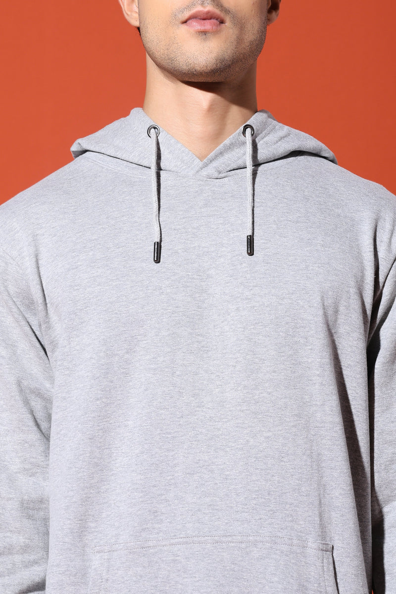 UNISEX BASIC HOODIE - GREY MELANGE