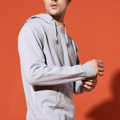 UNISEX BASIC HOODIE - GREY MELANGE