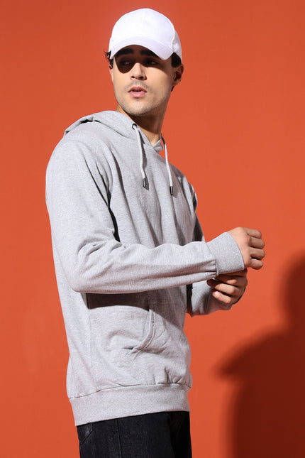 UNISEX BASIC HOODIE - GREY MELANGE