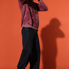 UNISEX BASIC ACIDWASH HOODIE - MAROON