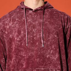 UNISEX BASIC ACIDWASH HOODIE - MAROON