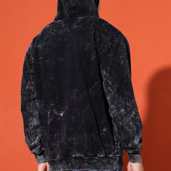 UNISEX BASIC ACIDWASH HOODIE - BLACK