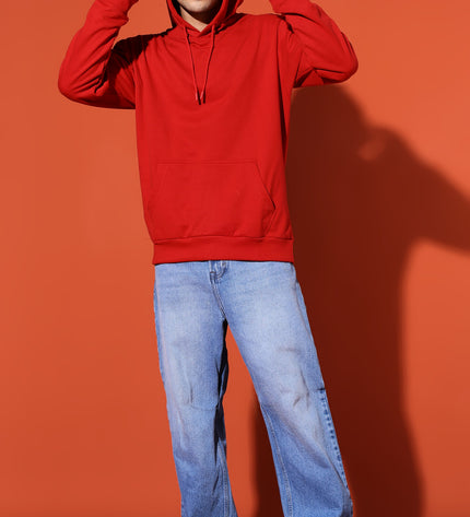UNISEX BASIC HOODIE - RED