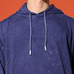 UNISEX BASIC ACIDWASH HOODIE - NAVY BLUE