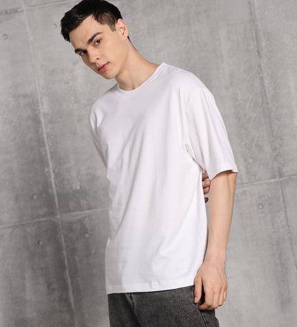 Unisex Heavyweight Oversize Solid T-Shirt - White