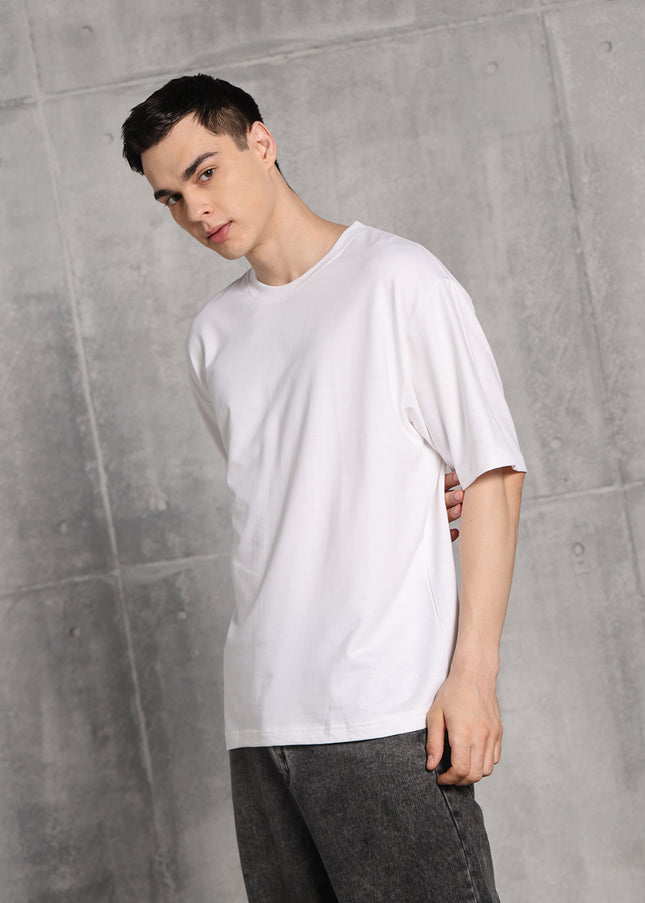 Unisex Heavyweight Oversize Solid T-Shirt - White