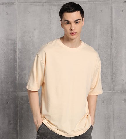 Unisex Heavyweight Oversize Solid T-Shirt - Almond