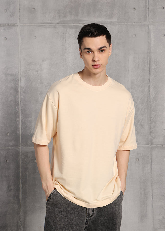 Unisex Heavyweight Oversize Solid T-Shirt - Almond