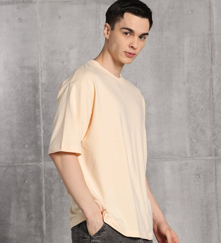 Unisex Heavyweight Oversize Solid T-Shirt - Almond
