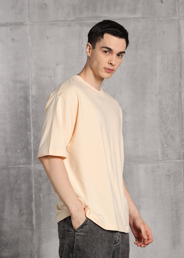 Unisex Heavyweight Oversize Solid T-Shirt - Almond