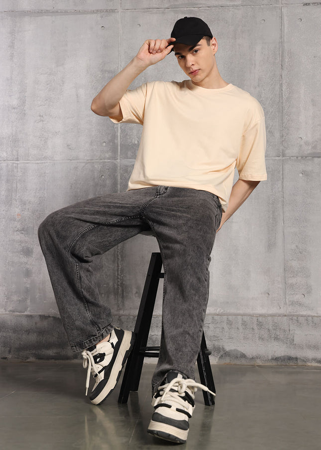 Unisex Heavyweight Oversize Solid T-Shirt - Almond