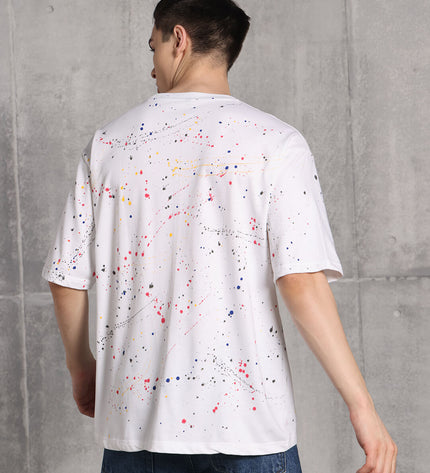 Unisex Heavyweight Oversize Inked T-Shirt - White