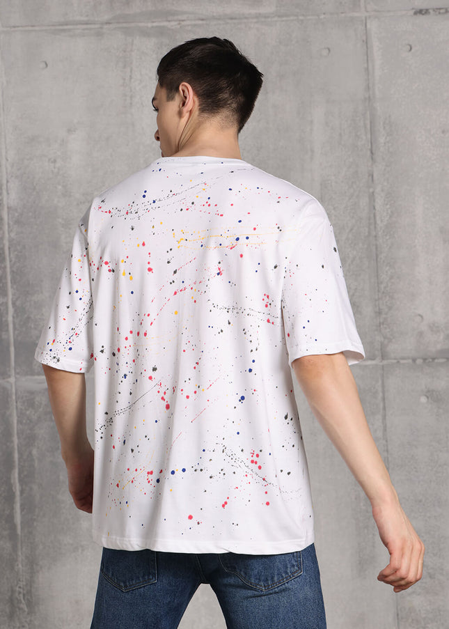 Unisex Heavyweight Oversize Inked T-Shirt - White