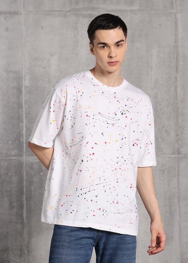 Unisex Heavyweight Oversize Inked T-Shirt - White