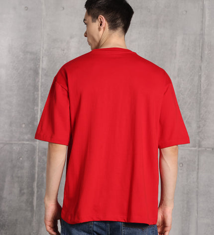 Unisex Heavyweight Oversize Solid T-Shirt - Red