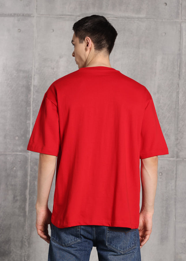 Unisex Heavyweight Oversize Solid T-Shirt - Red