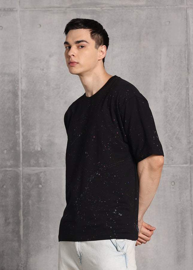 Unisex Heavyweight Oversize Inked T-Shirt - Black