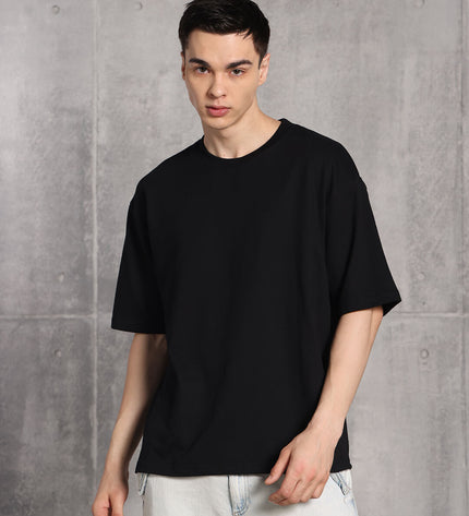 Unisex Heavyweight Oversize Solid T-Shirt - Black