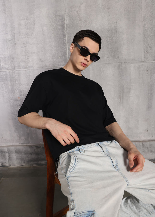 Unisex Heavyweight Oversize Solid T-Shirt - Black