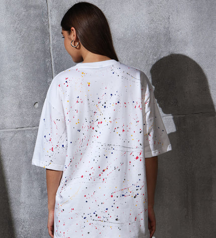 Unisex Heavyweight Oversize Inked T-Shirt - White