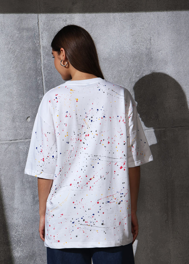 Unisex Heavyweight Oversize Inked T-Shirt - White