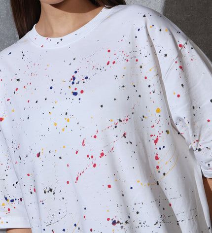 Unisex Heavyweight Oversize Inked T-Shirt - White