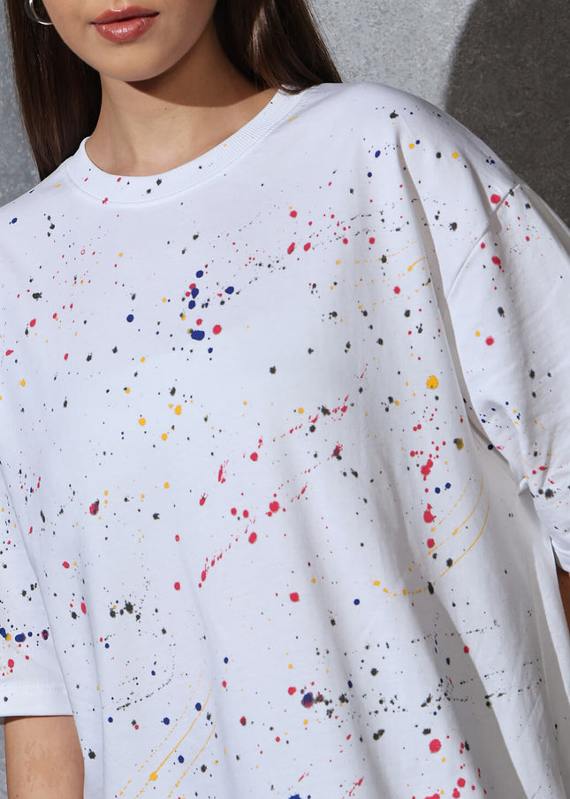 Unisex Heavyweight Oversize Inked T-Shirt - White