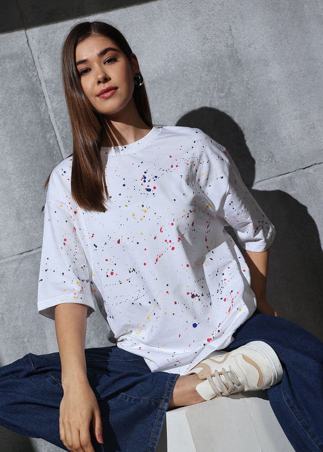 Unisex Heavyweight Oversize Inked T-Shirt - White