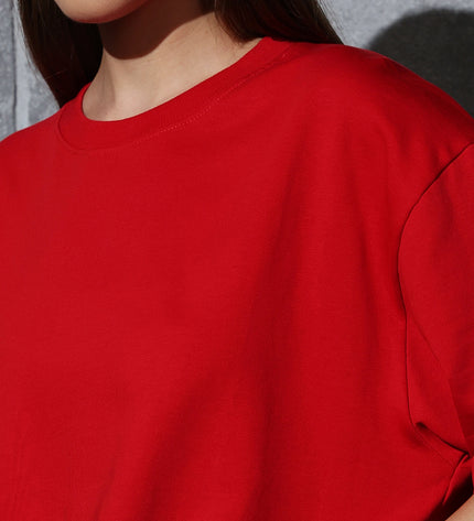 Unisex Heavyweight Oversize Solid T-Shirt - Red