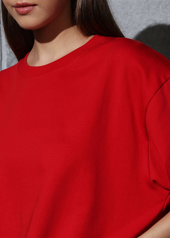 Unisex Heavyweight Oversize Solid T-Shirt - Red