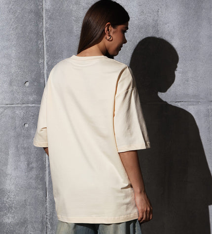 Unisex Heavyweight Oversize Solid T-Shirt - Almond