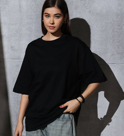 Unisex Heavyweight Oversize Solid T-Shirt - Black