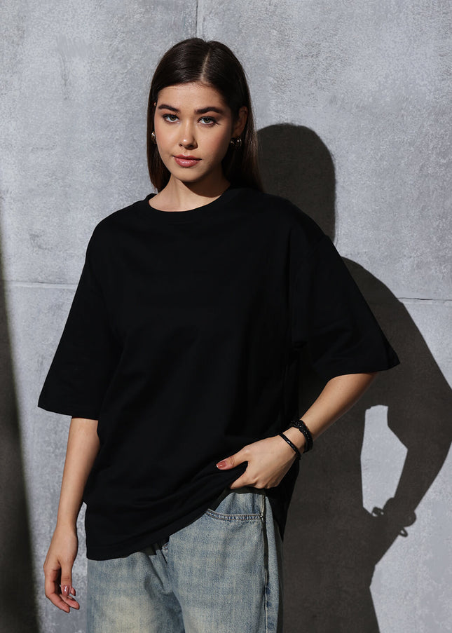 Unisex Heavyweight Oversize Solid T-Shirt - Black